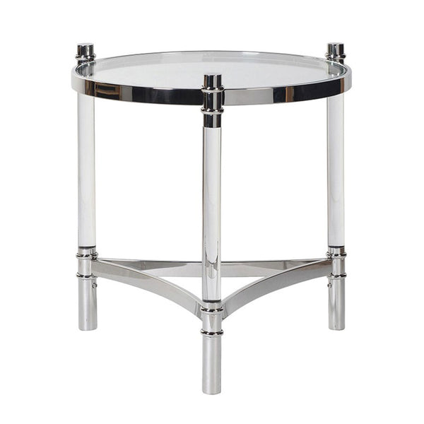 White glass deals top side table